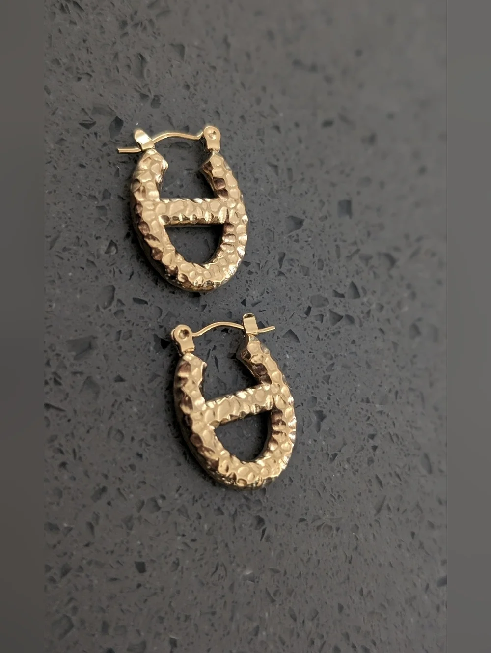 Gold-Tone Hammered CD Hoop Earrings - Women's Jewelry